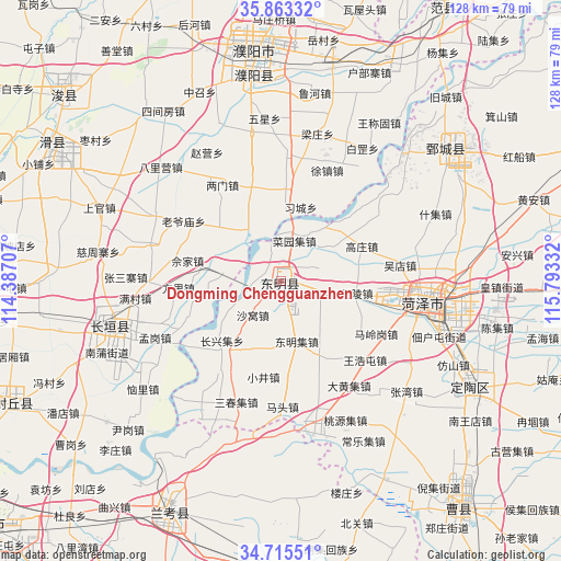 Dongming Chengguanzhen on map