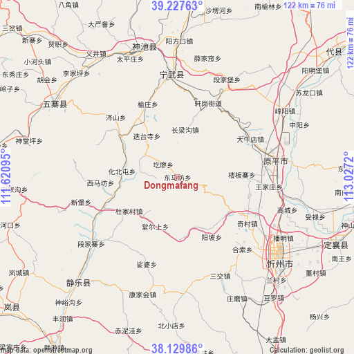 Dongmafang on map