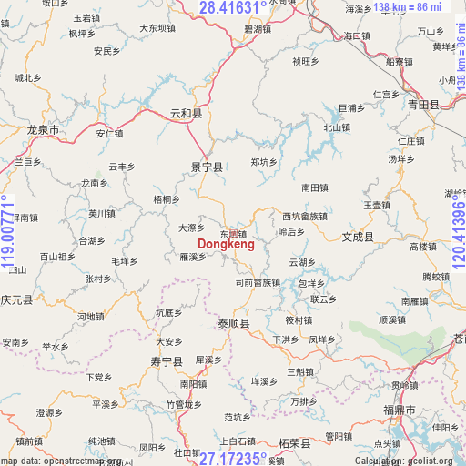 Dongkeng on map