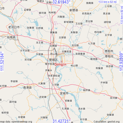 Dongjin on map