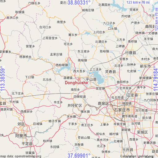 Donghuishe on map