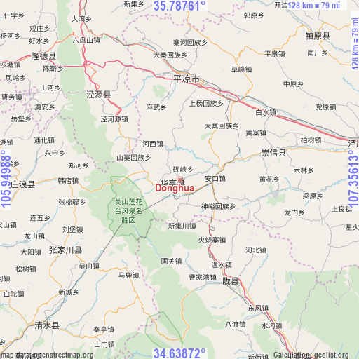 Donghua on map