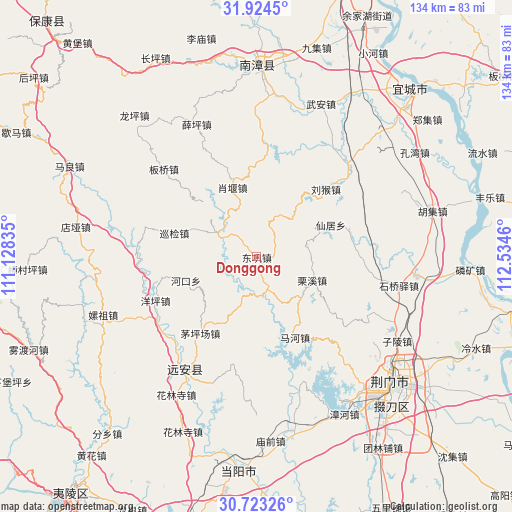 Donggong on map