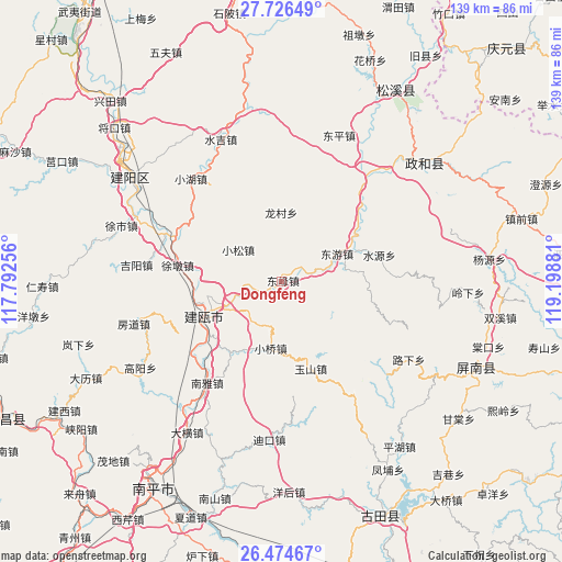 Dongfeng on map