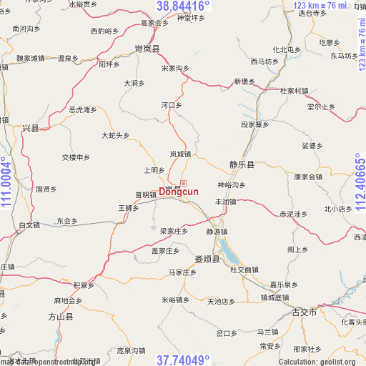 Dongcun on map