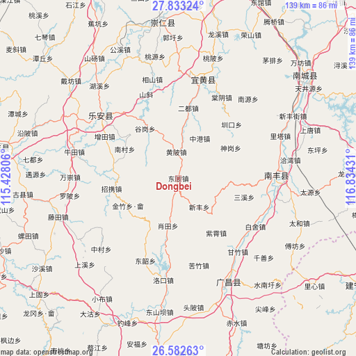 Dongbei on map