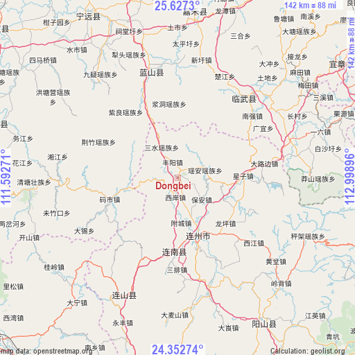 Dongbei on map