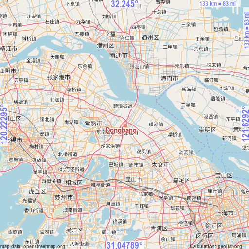 Dongbang on map