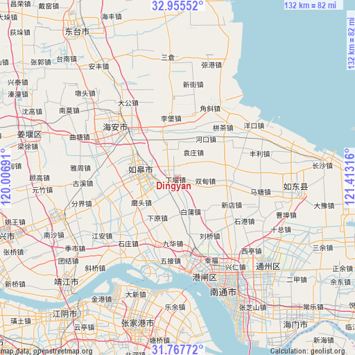 Dingyan on map