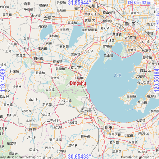 Dingshu on map