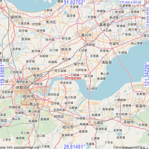 Dingqiao on map