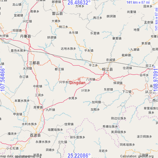 Dingdan on map