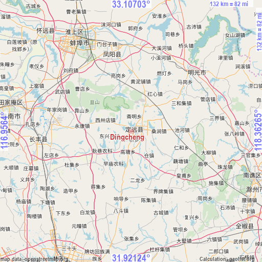 Dingcheng on map