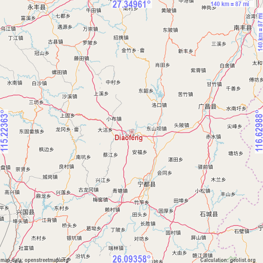 Diaofeng on map