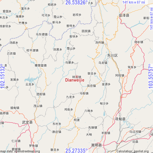 Dianweijie on map