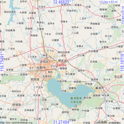 Dianbu on map