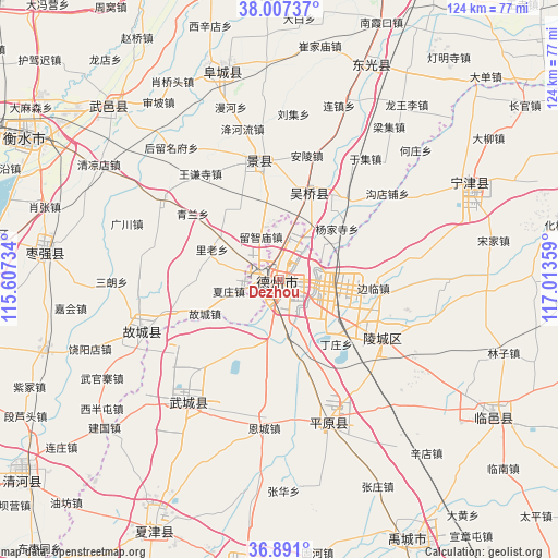 Dezhou on map