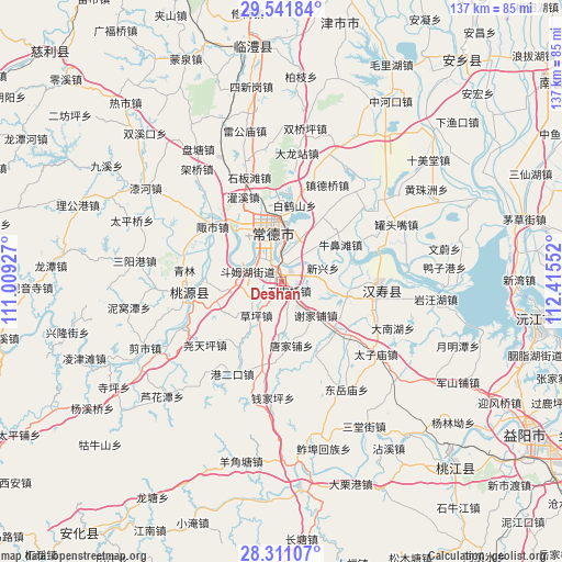 Deshan on map