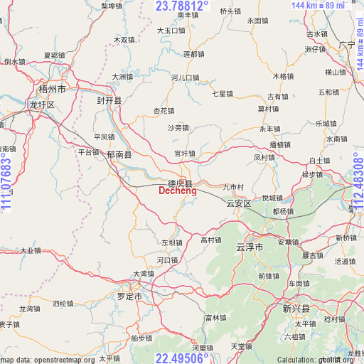 Decheng on map