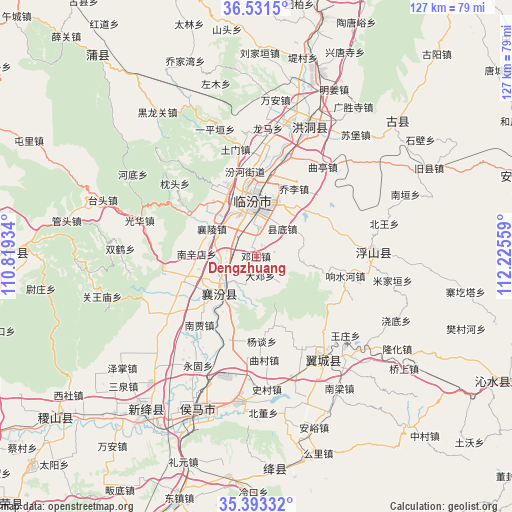 Dengzhuang on map