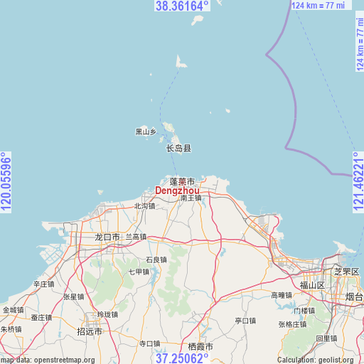 Dengzhou on map