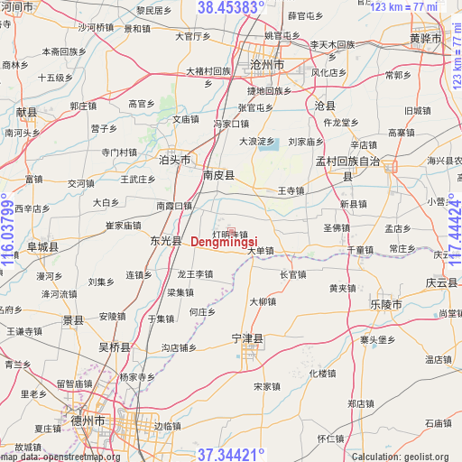 Dengmingsi on map