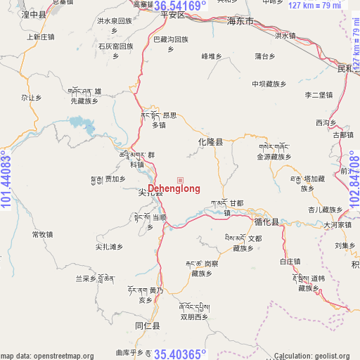 Dehenglong on map