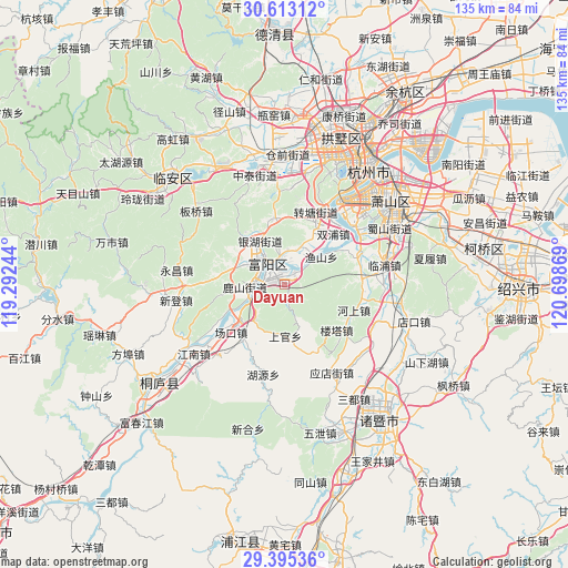 Dayuan on map