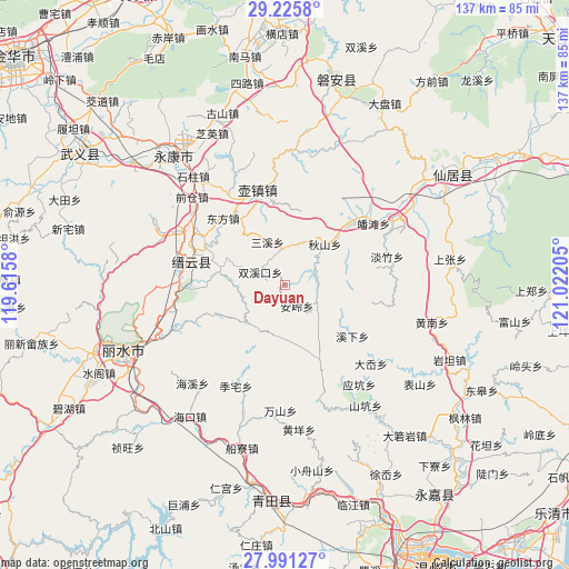 Dayuan on map