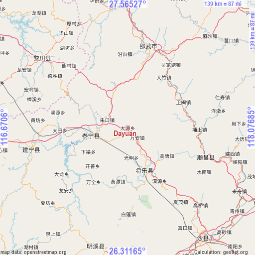 Dayuan on map