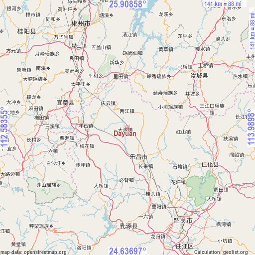 Dayuan on map