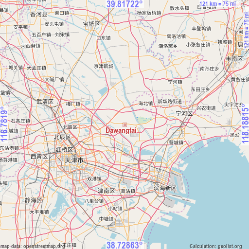 Dawangtai on map