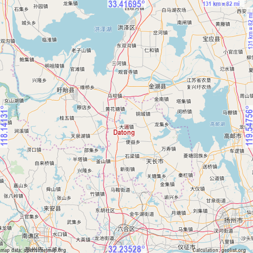 Datong on map