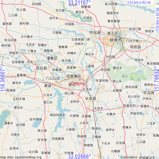 Datong on map