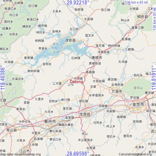 Datong on map