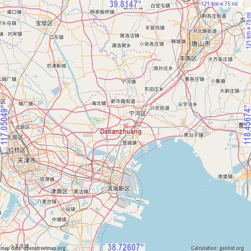 Datianzhuang on map