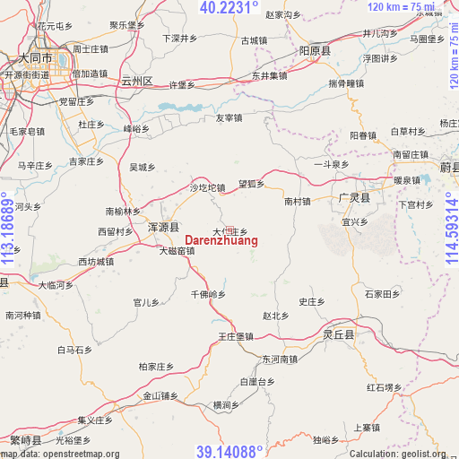 Darenzhuang on map