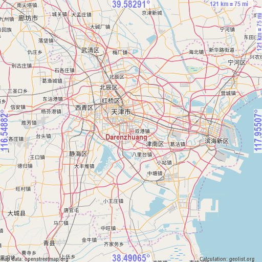 Darenzhuang on map