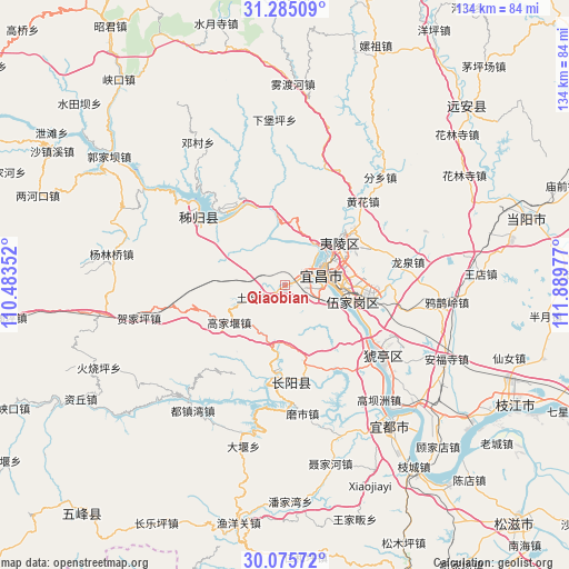 Qiaobian on map