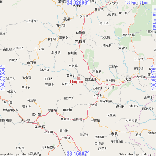 Daqiao on map