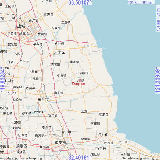 Daqiao on map