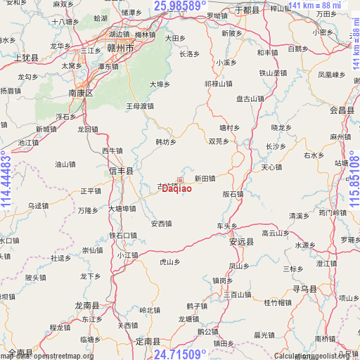 Daqiao on map