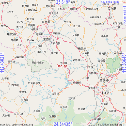 Daqiao on map