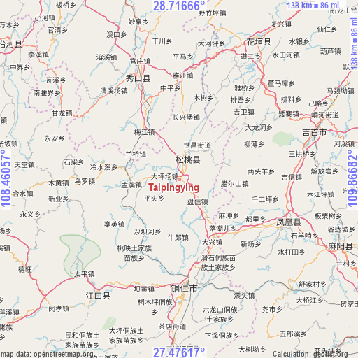 Taipingying on map