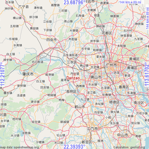 Danzao on map