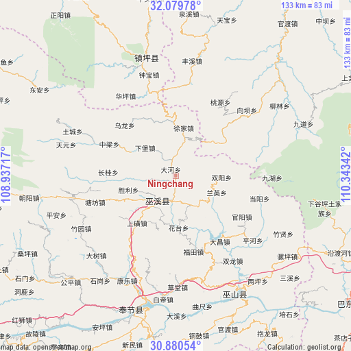 Ningchang on map