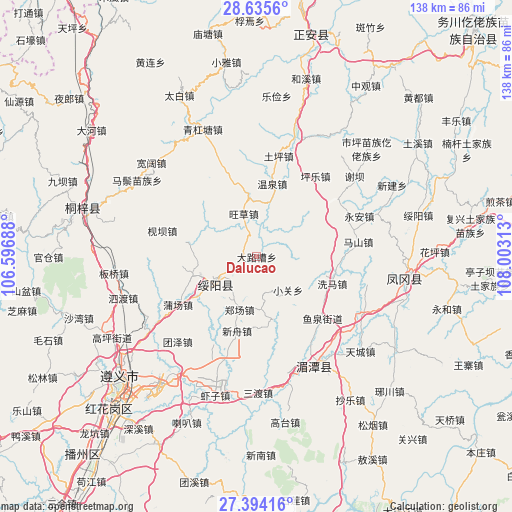 Dalucao on map