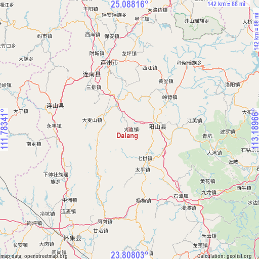 Dalang on map