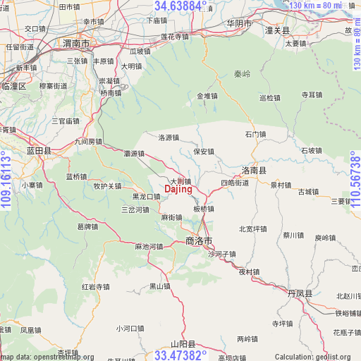 Dajing on map