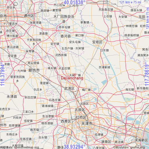 Dajianchang on map